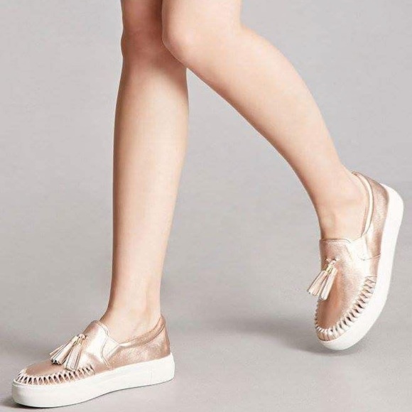 J/SLIDES Shoes - J/Slides Aztec Gold Platform Tassel Loafer